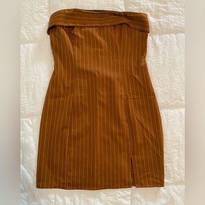 TUBE STRIPED SPLIT MINI DRESS